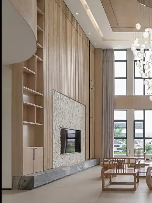 480平独栋别墅原木色现代风格设计方案