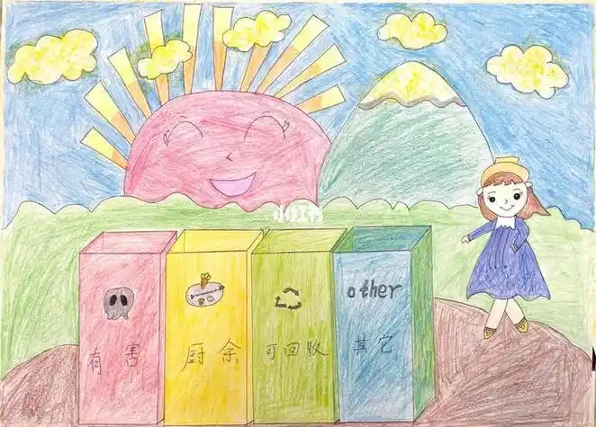 幼儿园环保行动简笔画