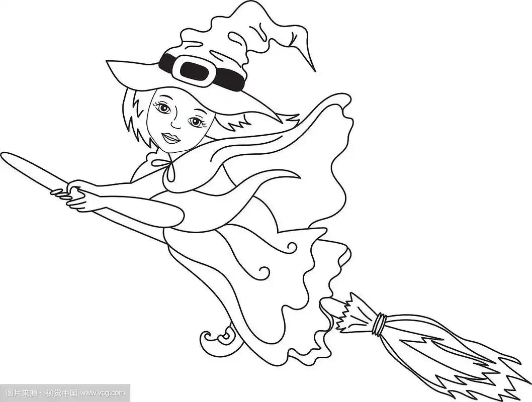 黑色和白色万圣节女巫