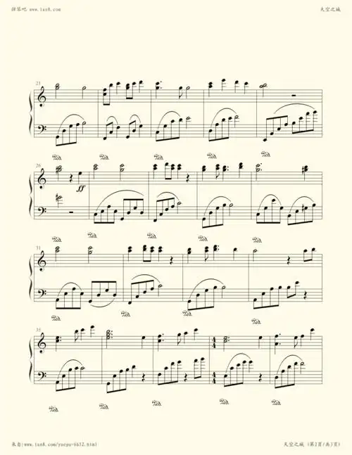 天空之城-爱琴屋版-天空之城小提琴谱