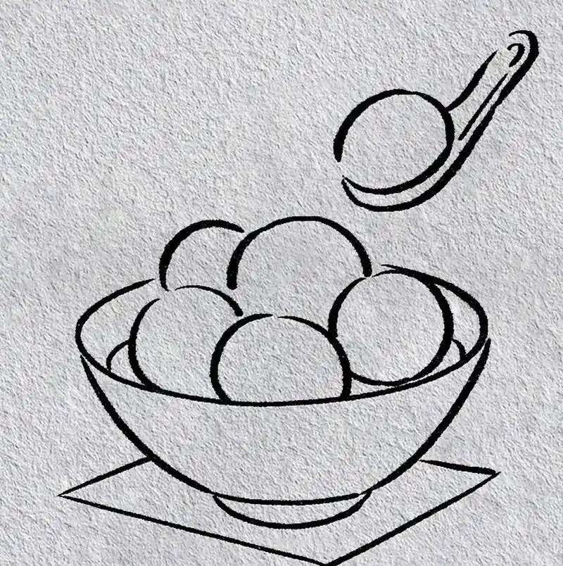 可爱的汤圆简笔画00(附步骤) 今天是正月十五元宵节,祝您与家人和和