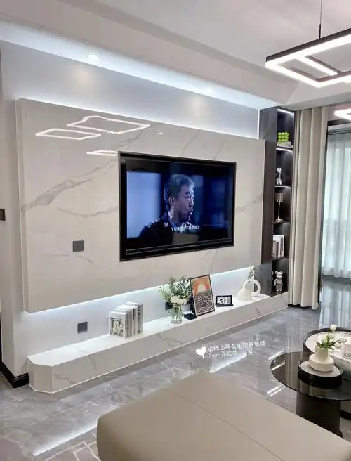 现代黑白灰风格电视背景墙