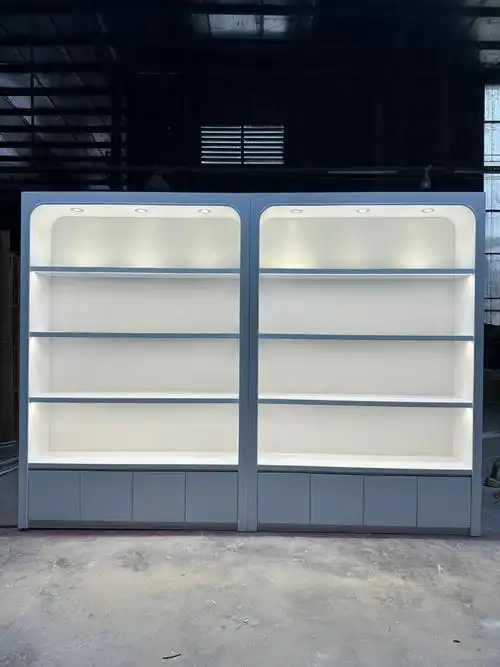 定制产品展示柜化妆品陈列柜直播间背景柜子