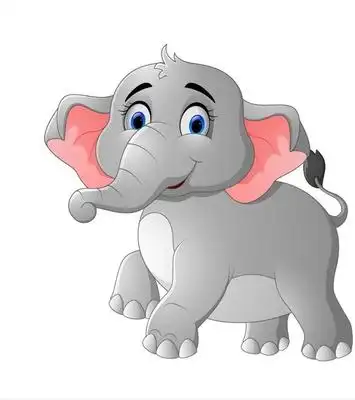 可爱卡通大象矢量素材图片
