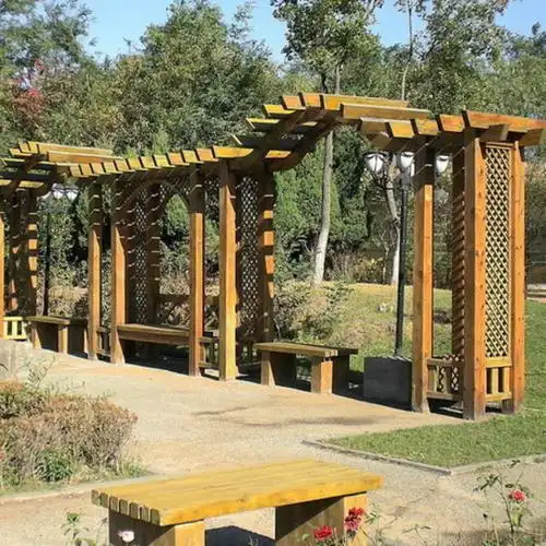 楠方木艺 异形花架 防腐木花架 葡萄架 藤蔓攀爬架 庭园花架 花架阳光