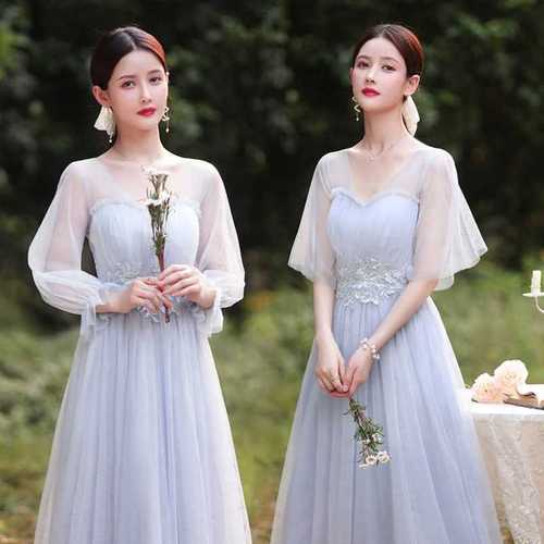 伴娘服装2021新款结婚婚礼姐妹团小礼服长款夏季气质显瘦仙连衣裙