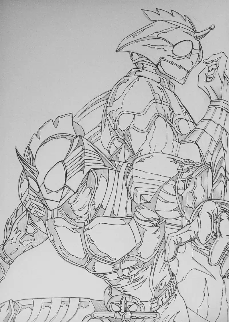 『amazon』.#临摹 #马克笔手绘 #假面骑士amazo - 抖音