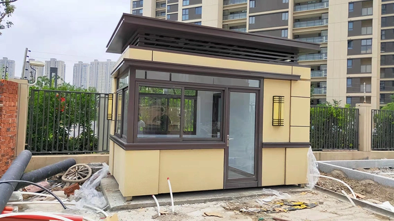 真石漆保安门卫执勤岗亭款式图片用材制造工艺介绍大全 - 上海永曼