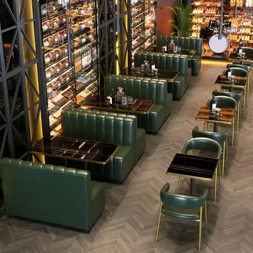 复古酒吧桌椅组合音乐清吧小酒馆奶茶茶店双人卡座