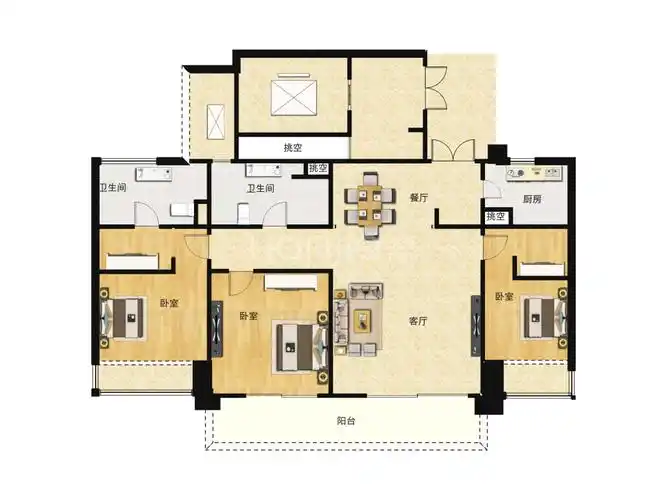 富力十号a区户型图(链家网)