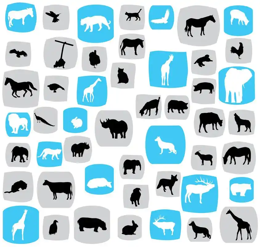 动物图案,矢量动物剪影