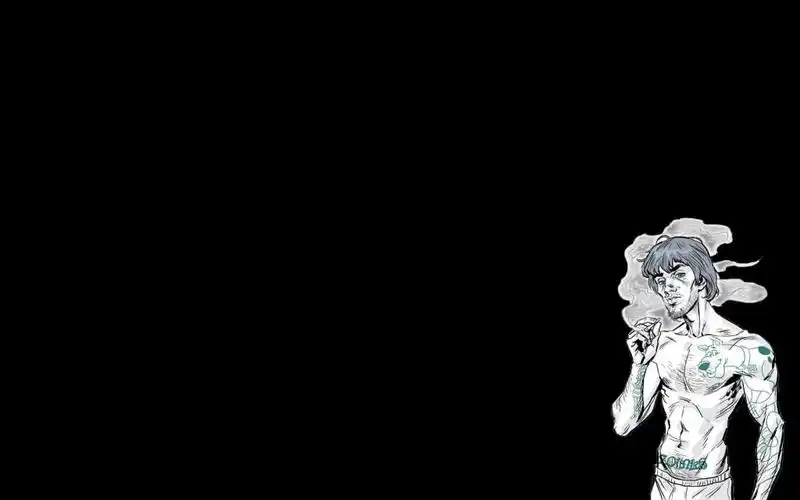 史酷比纹身黑色bw毛茸茸的吸烟高清壁纸