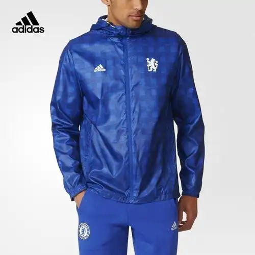 adidas 阿迪达斯 足球 男子 切尔西防风夹克 切尔西蓝 ay2533