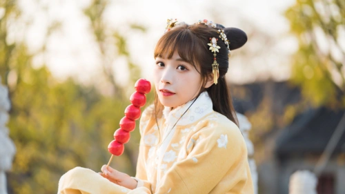 汉服少女糖葫芦可爱写真