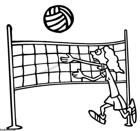 一群人物在沙滩玩排球比赛简笔画图片