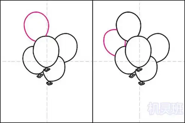 怎么画一束气球简笔画(步骤图解)