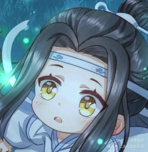 魔道同人幼年忘羡看萤火虫_魔道祖师忘羡蓝忘机魏无羡平涂日系q版我要