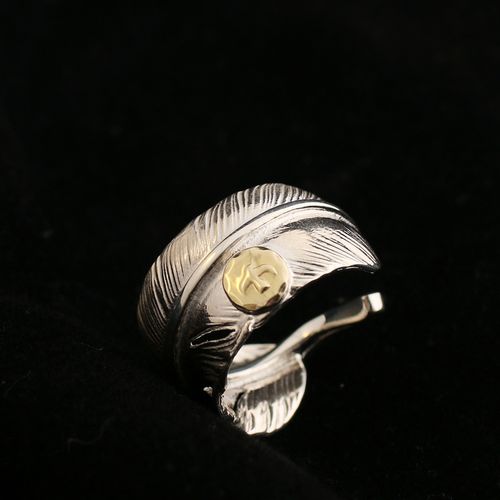 一休高桥吾郎 ikkyu goros18k点金 点铜鹰台素羽毛戒指简约男女款