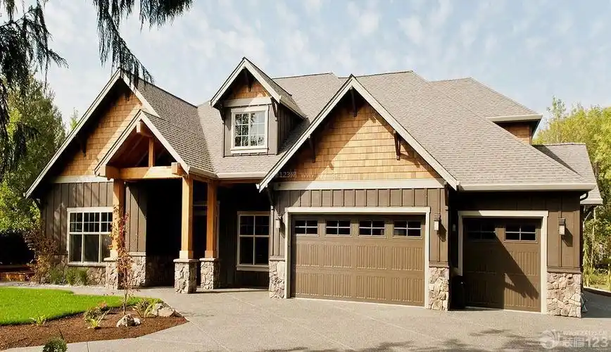 小美式风格木屋别墅外观装修效果图