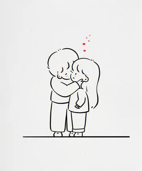 情侣简笔画教程我超甜的不信你尝尝