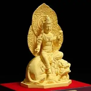 宝相堂绒沙金普贤菩萨佛像摆件 生肖属龙蛇本命佛守护神