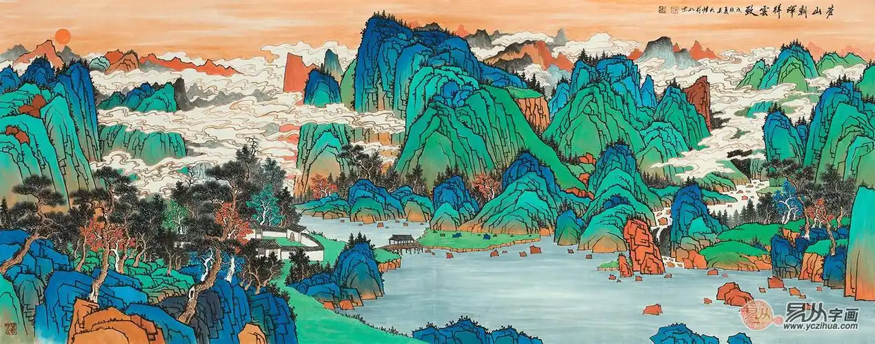 鉴赏黑马吴大恺山水画作品