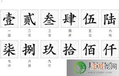 大写数字十一到二十田字格 大写数字一到十田字格的正确写法