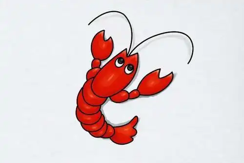 龙虾卡通简笔画大图