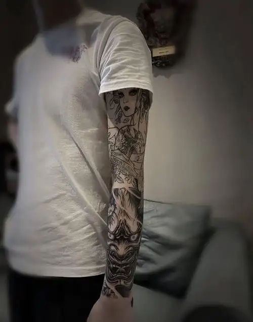 艺妓 花臂 般若纹身图片_手臂新传统纹身图案(2)_北京市纹身店-万相