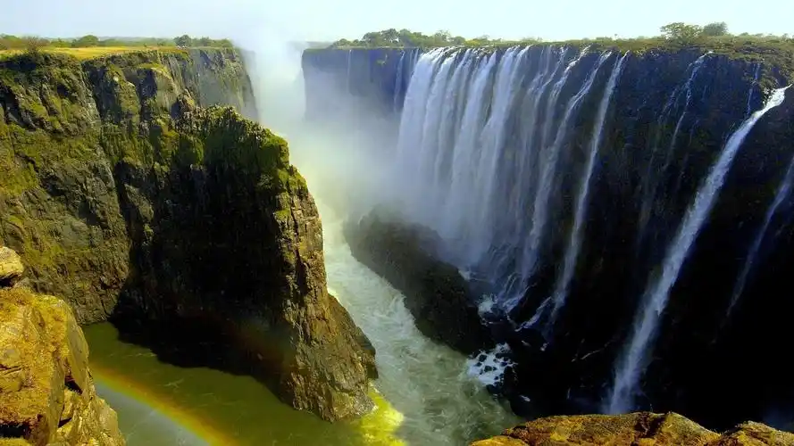美丽的瀑布维多利亚瀑布利文斯通非洲iphone壁纸