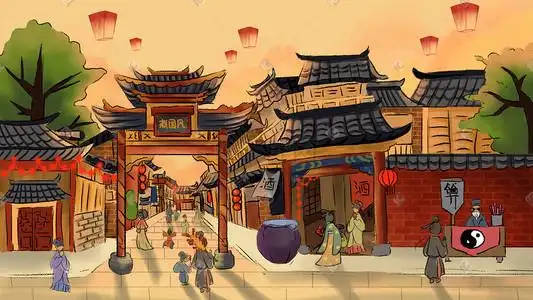 古建筑插画-古建筑配图-千库网