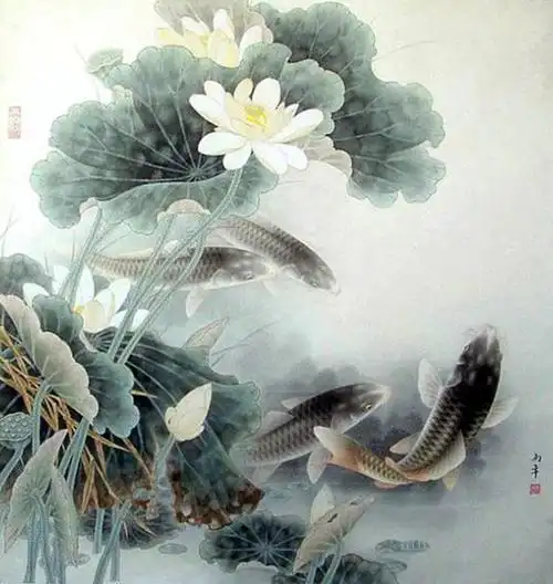 路雨年工笔鱼作品欣赏