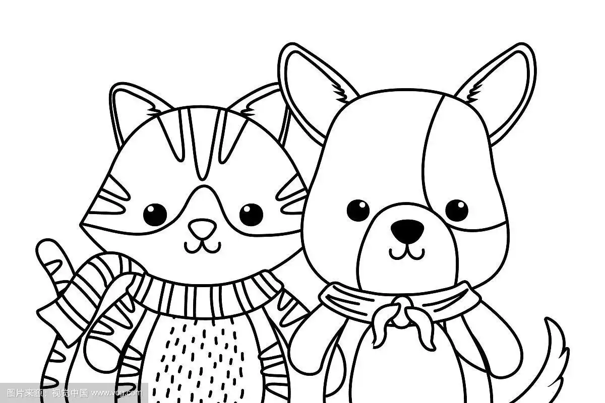 猫和狗的卡通设计