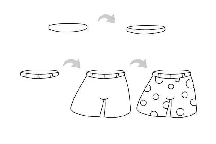 短裤短袖女生简笔画