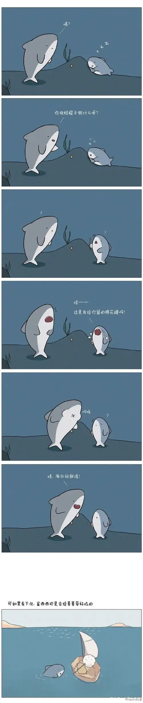 超暖心的小漫画《动物园》,原来咸咸的海水,也可以这么甜