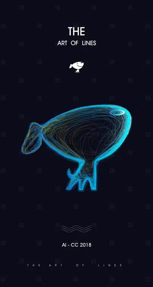 ai _ 混合 _ 线条视觉 _ 模仿|平面|海报|design_伍 - 原创作品