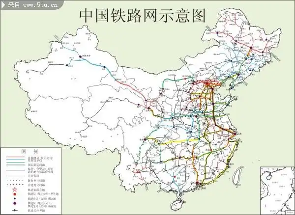 中国铁路线分布图