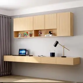 书架墙上壁挂式实木挂墙壁柜定制隔板吊柜悬空书桌客厅卧室置物架