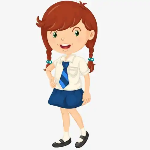 手绘卡通女学生