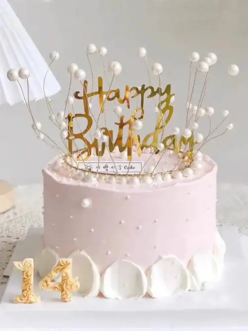 网红生日蛋糕装饰皇冠摆件儿童女王珍珠头冠王冠插件成人头饰配件