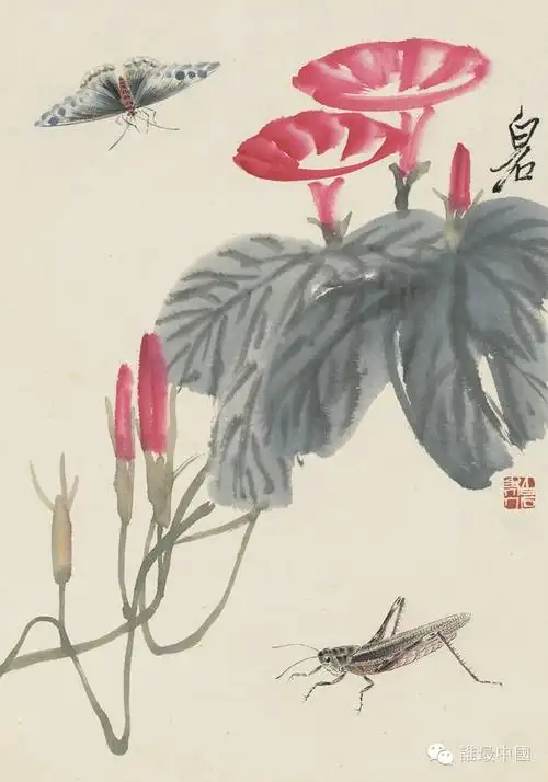 齐白石|牵牛花