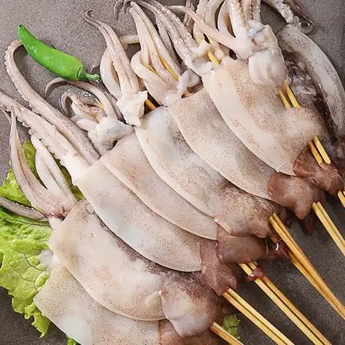 新鲜鱿鱼串铁板鱿鱼串冷冻烧烤鱿鱼串鱿鱼片鱿鱼须鱿鱼头海鲜批发