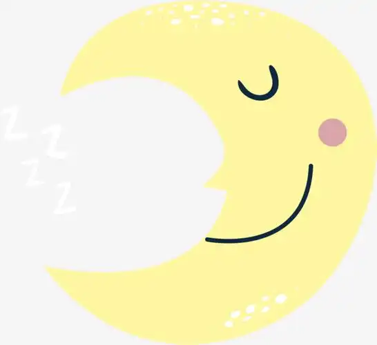 睡觉的黄色可爱月亮