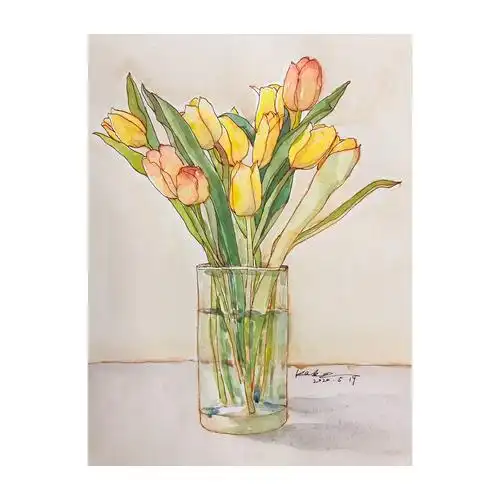 钢笔淡彩小画--花卉|纯艺术|绘画|kara夏天 - 原创作品 - 站酷 (zcool