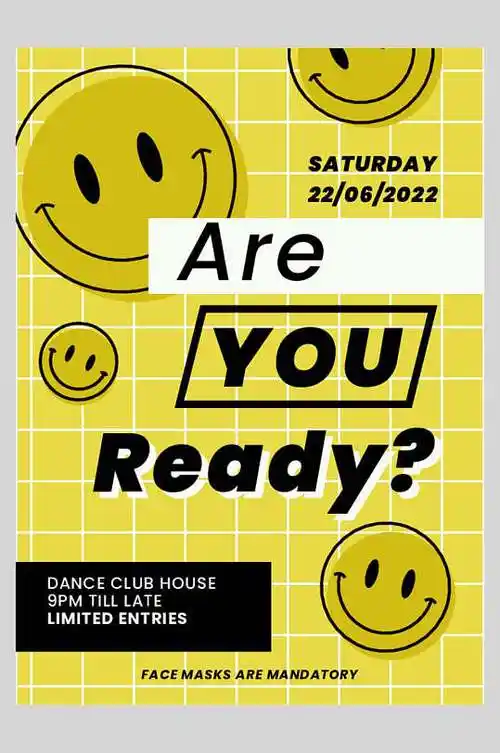 格子酸性笑脸海报