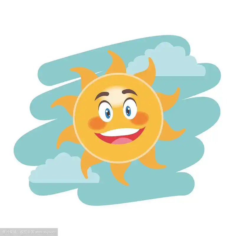 开朗的卡通太阳表情形象