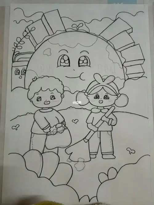 儿童画  #爱护环境