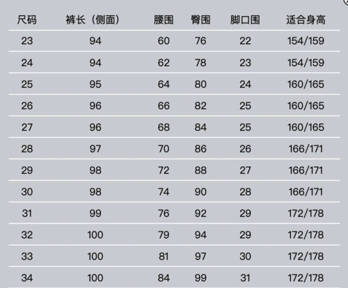 miss sixty女士紧身提臀九分牛仔裤尺码表