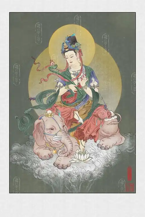 普贤菩萨|插画|创作习作|弗夕子_原创作品-站酷zcool