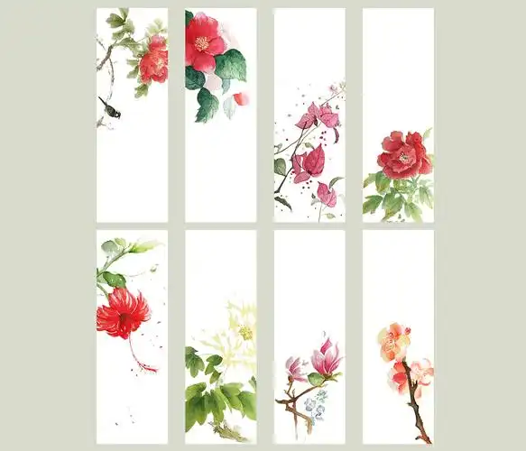 花朵临摹 书签